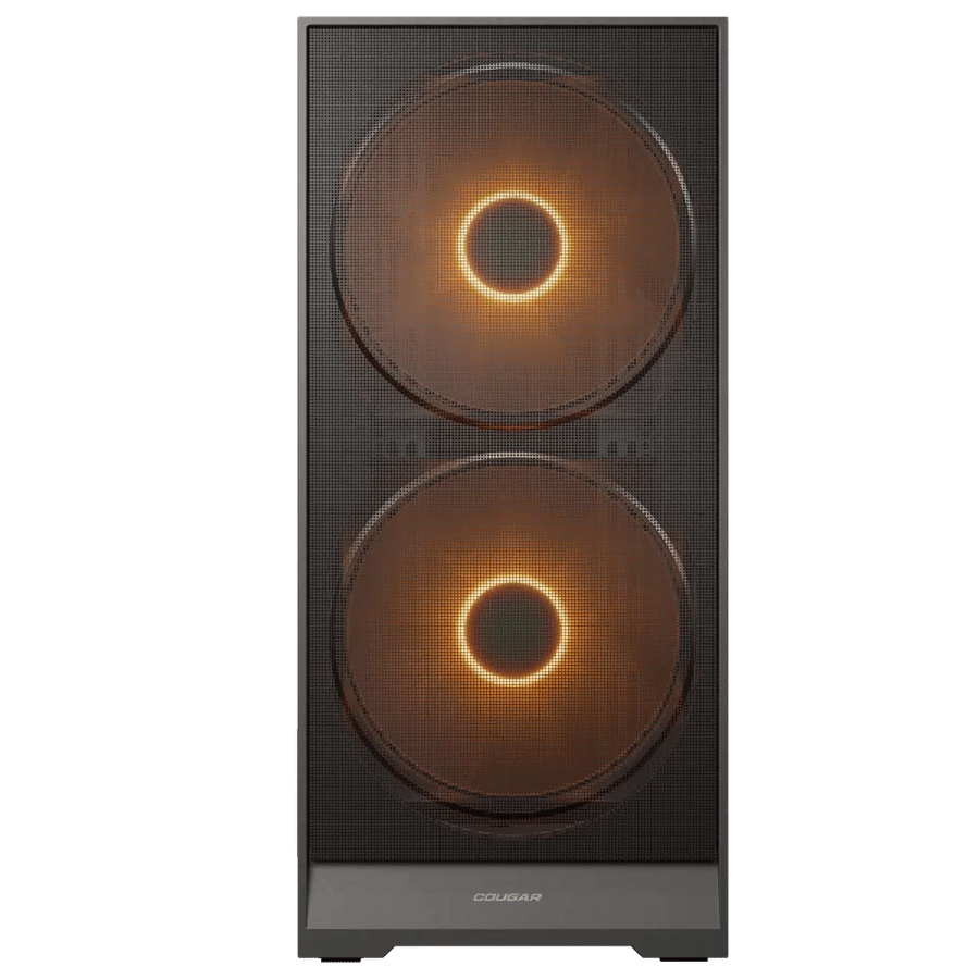 كيس COUGAR Airface 180 أسود — واجهة شبكية · مروحتان 180mm ARGB · كرت حتى 340mm