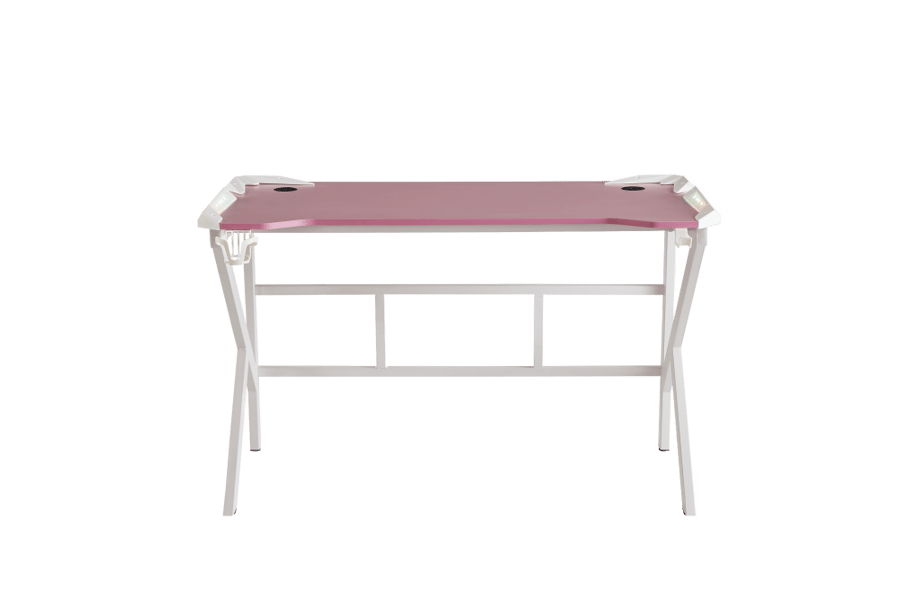 طاولة العاب سبير KP120  باللون الوردي والابيض مع شريط مضيء | Spear KP120 RGB Strip Pink-White Desk