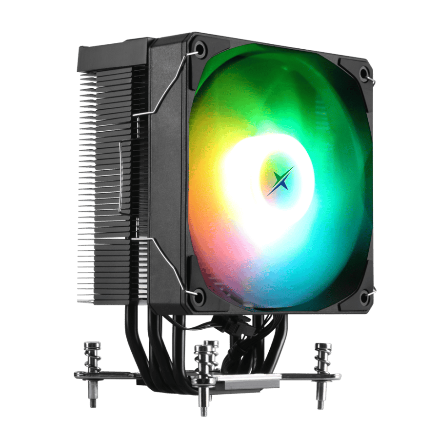 مبرد معالج هوائي Xander Whirlwind Pro أسود — 4 أنابيب · مروحة ARGB 120مم · 165W