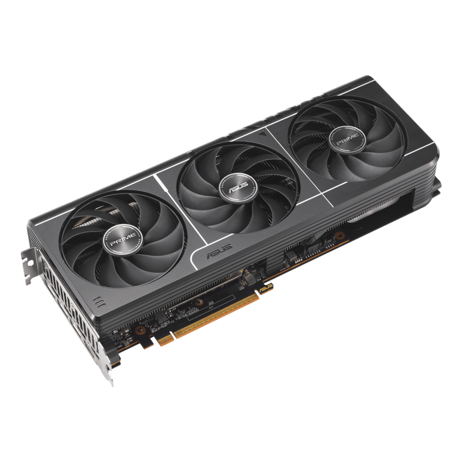 ASUS Prime RX 9070 XT OC, angled top view