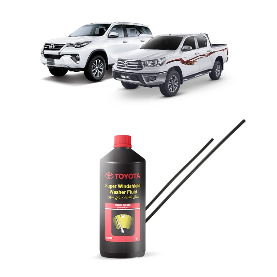 Road Vision Package – Toyota Hilux and Fortuner 2016-2025 Models | Genuine Wiper Blades + Toyota Cleaning Fluid