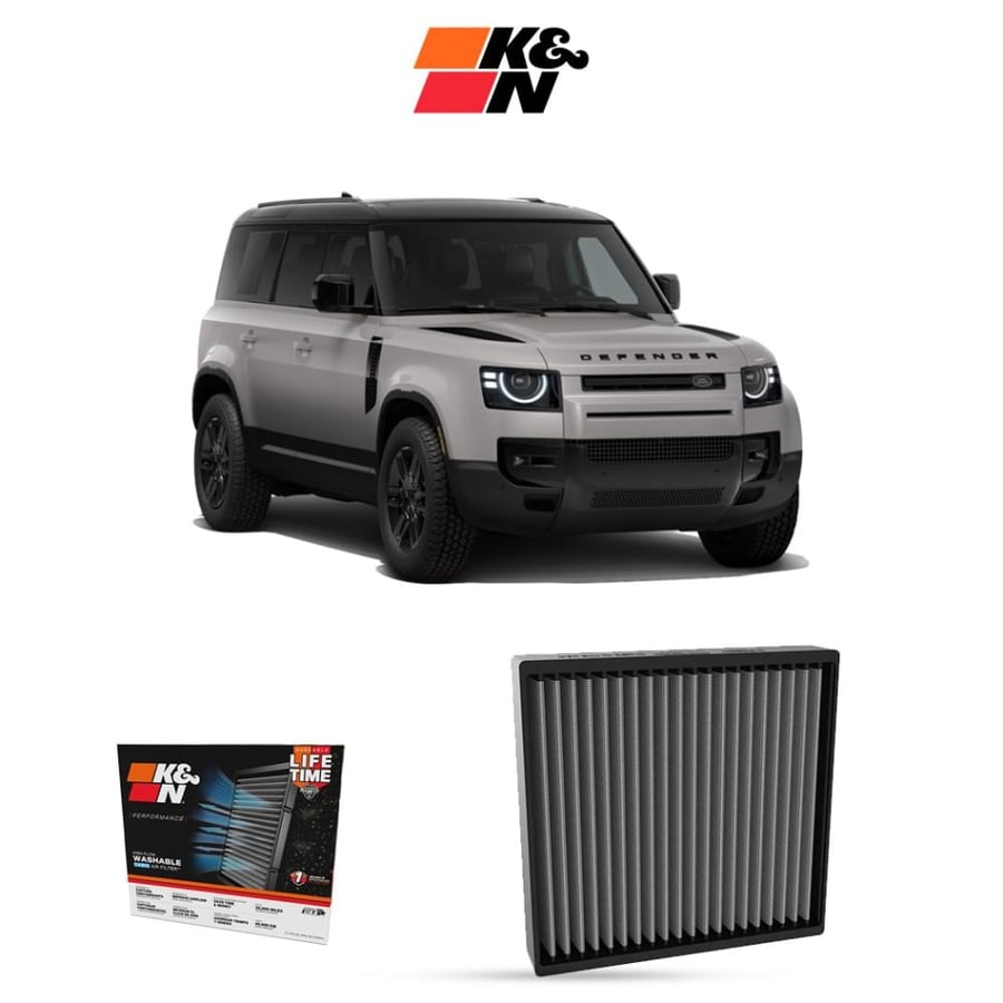 K&N VF2081 AC Filter for Land Rover Defender 90, 110, and 130 | Washable