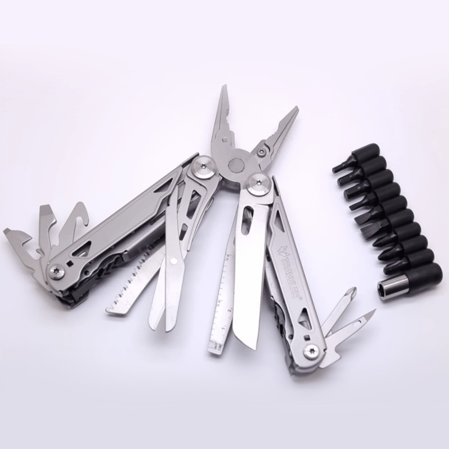 28 in 1 Stainless Steel Multitool Pliers Wire Cutters Precision Screwdriver Folding Multi Tool for Outdoor, Repair, Camping