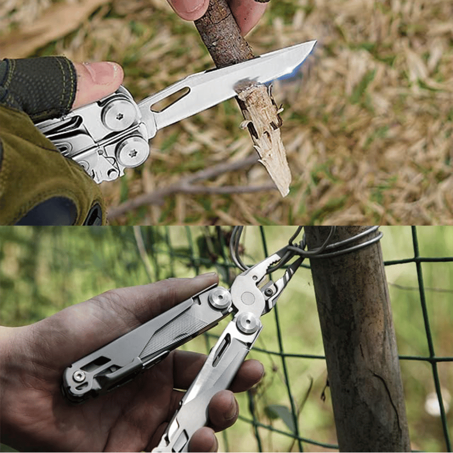 28 in 1 Stainless Steel Multitool Pliers Wire Cutters Precision Screwdriver Folding Multi Tool for Outdoor, Repair, Camping