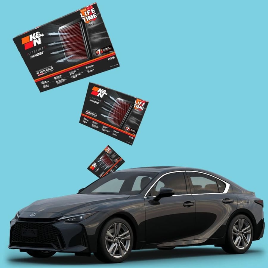 فلتر هواء رياضي K&N 33-2452 لكزس IS300 وIS350 | قابل للغسيل