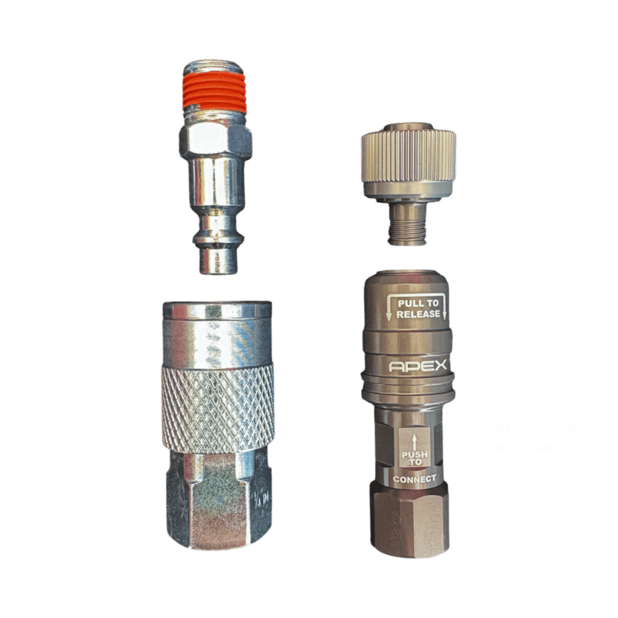 وصلة Apex Compact Quick Coupler مع Male Swivel 3/8 – تركب مباشرة على Push On Chuck