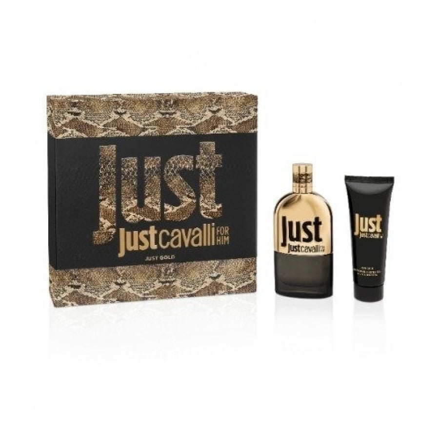 Roberto Cavalli Just Cavalli Gold men's perfume set (90ml perfume + 75ml shower gel)