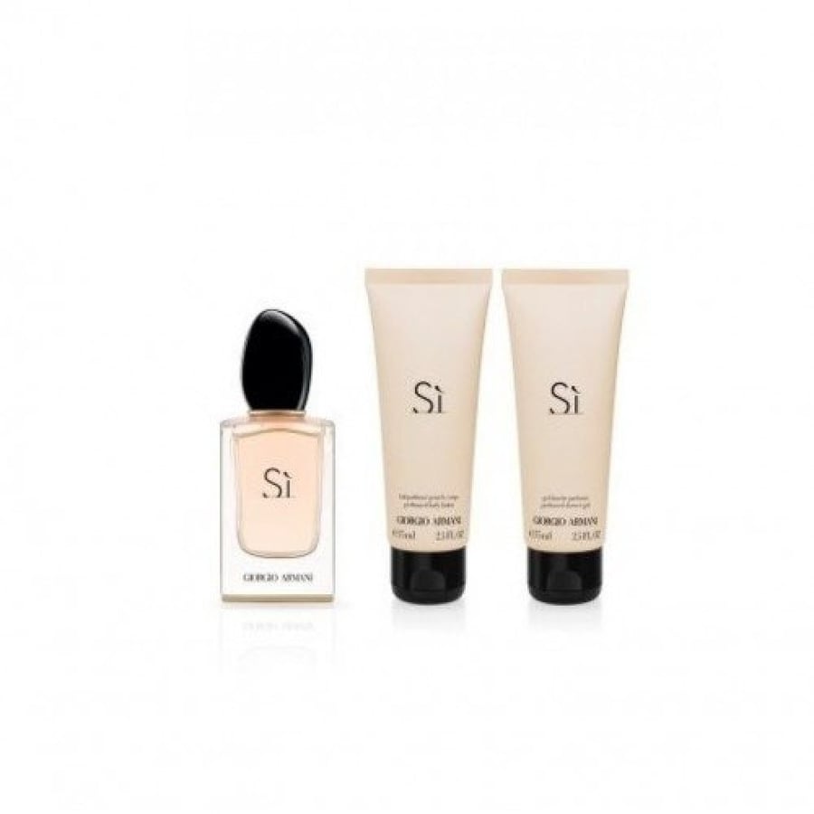 طقم ارماني Si او دو بارفيوم (عطر 100مل+بودي لوشن 75مل+شاور جل 75مل)