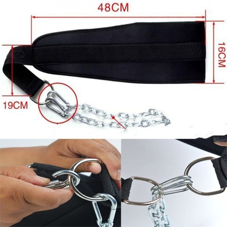 Dip belt with chain