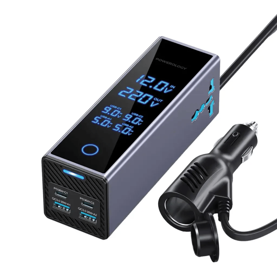 محول كهرباء سيارة باورولوجي بقوة 300 واط (DC to AC)