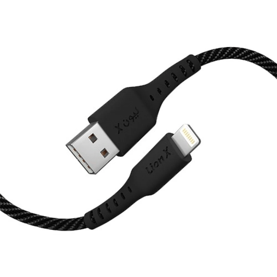 كيبل ايفون USB قماش  طول متر ليون X