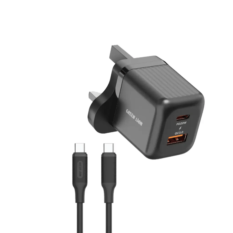 شاحن جرين ليون 20 واط (PD + USB) مع كابل Type-C