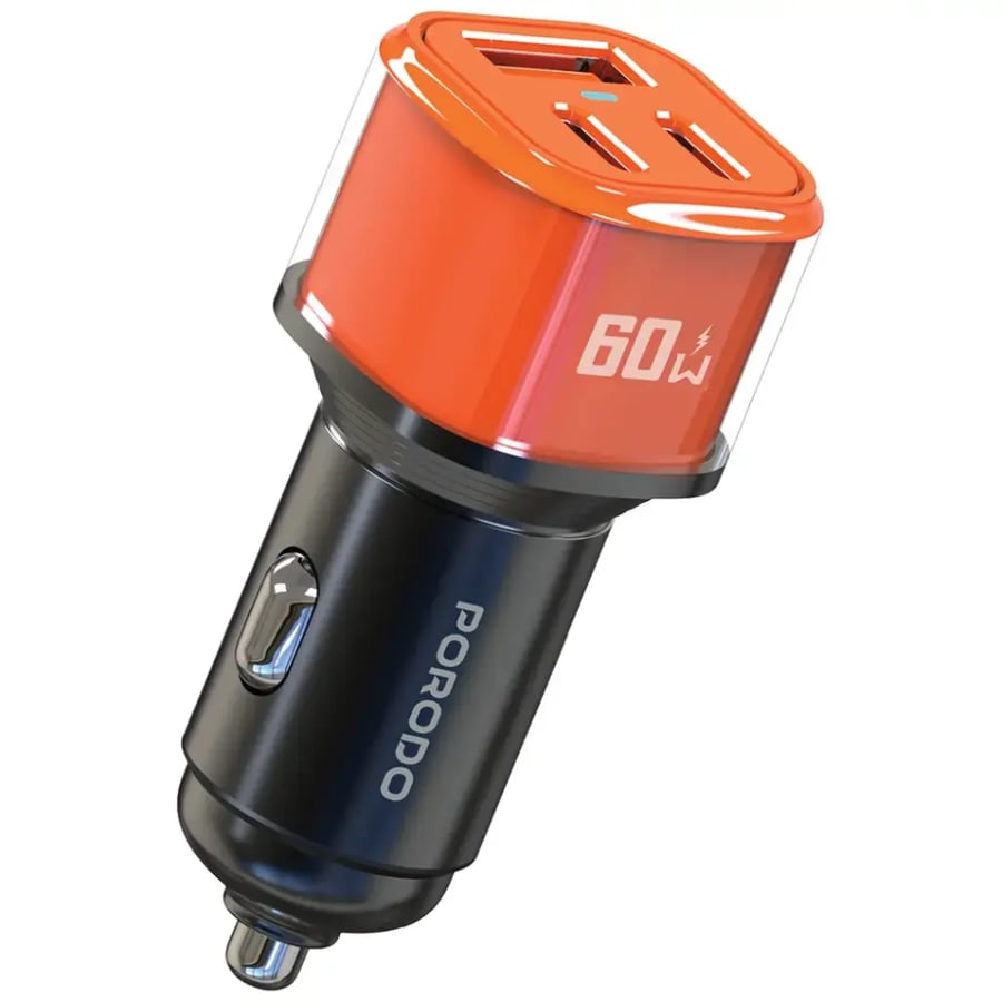Car fuse 60 watt with Pd port and Usb port from Porodo