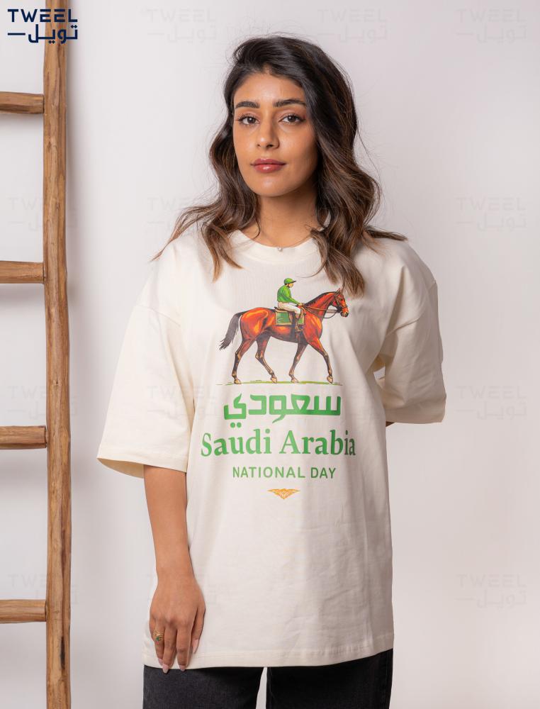 تيشرت فرسان السعودية - بيج