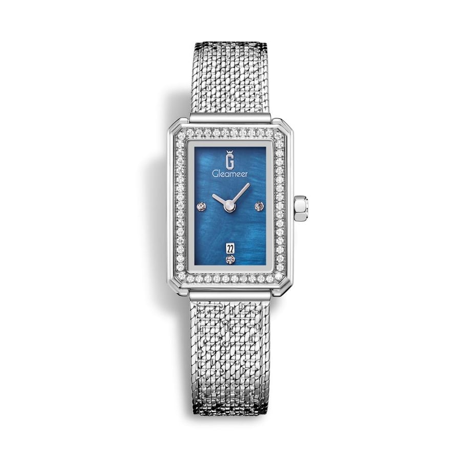 Women's watch Qlimir mesh in silver color
