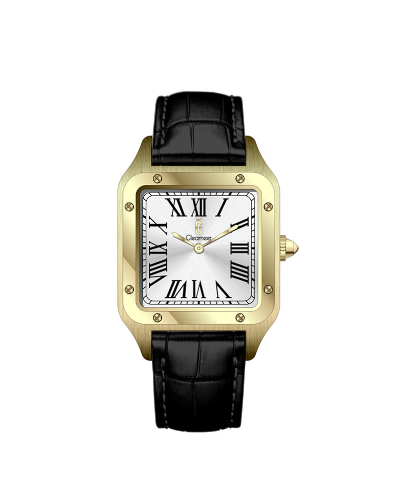 Khalifa watch made of synthetic leather in black color GAL036M