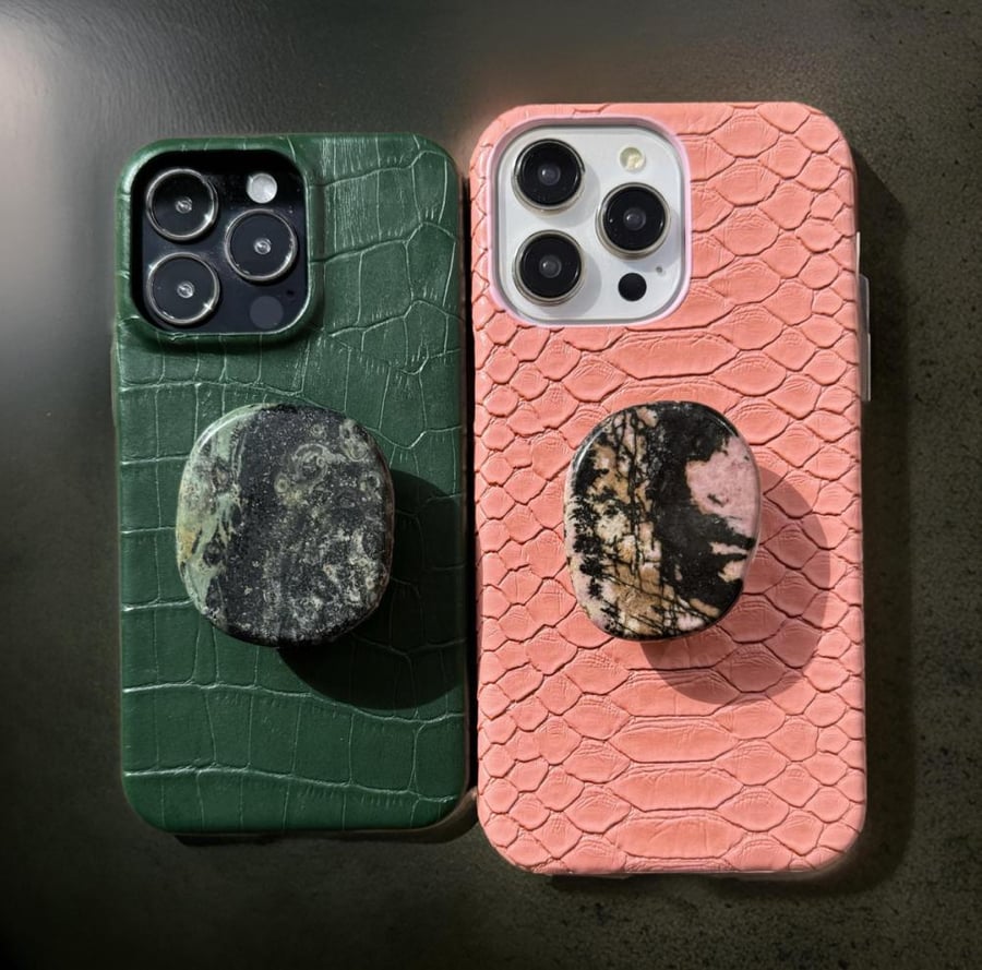 Marble on leather