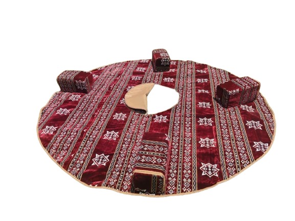 طقم فرشة دائرية أحمر – 4 مراكي