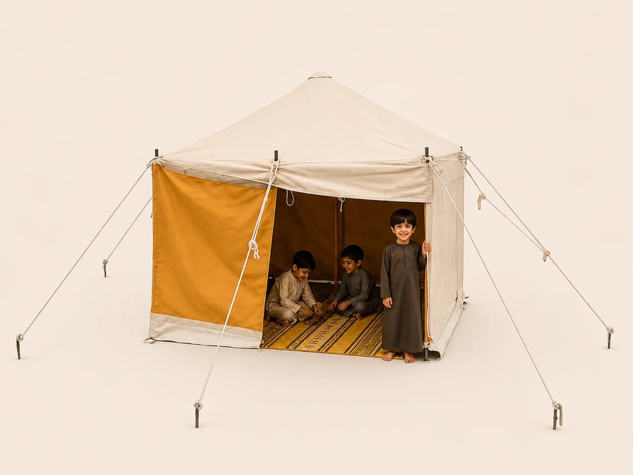 خيمة أطفال , مقاس 1.5 ×1.5 م , ابيض سادة