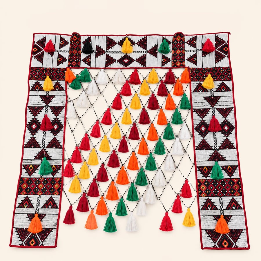 زينة تراثية, مقاس 150×150 سم, ملون, حجازية