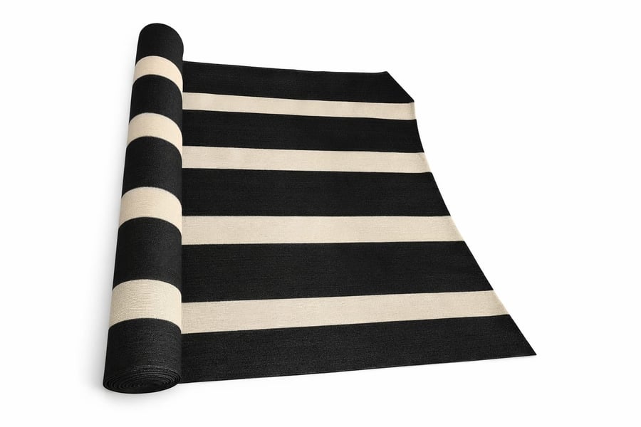 Perforated mesh, 70% light blocking, size 40×2 meters, black with beige stripes, Saudi-made