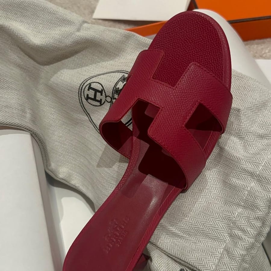 Hermes heeled slide sandals