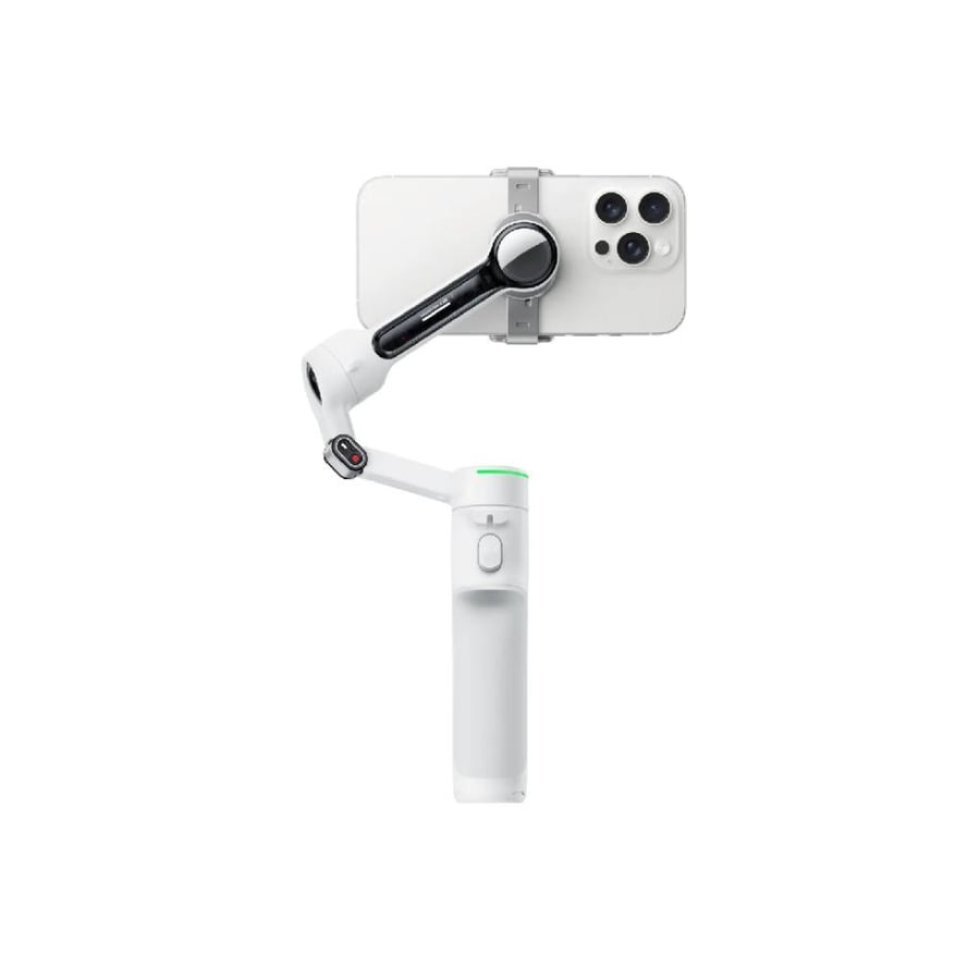 Insta360 - مثبت الجوال بتتبع ذكي وتثبيت ثلاثي المحاور Flow 2 Pro Creator Kit - أبيض