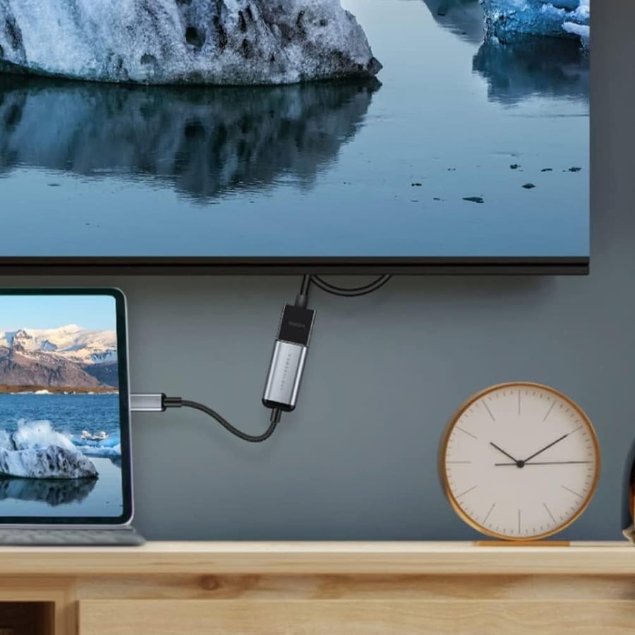باورولوجي كيبل قصير مضفر من النوع سي الى HDMI بدقة 4K عند 60 هرتز UHD وHDR