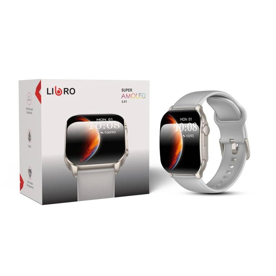 ساعة ليبرو الذكية شاشة امولد بتصميم منحني أنيق بطارية LIBRO - 300mAh