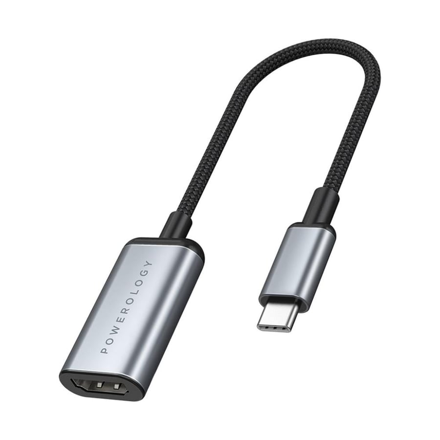 باورولوجي كيبل قصير مضفر من النوع سي الى HDMI بدقة 4K عند 60 هرتز UHD وHDR