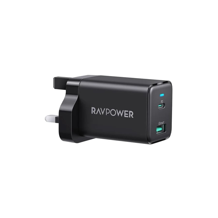 راف باور - شاحن جداري بايونير 45 واط بمنفذ USB-C ومنفذ USB-A