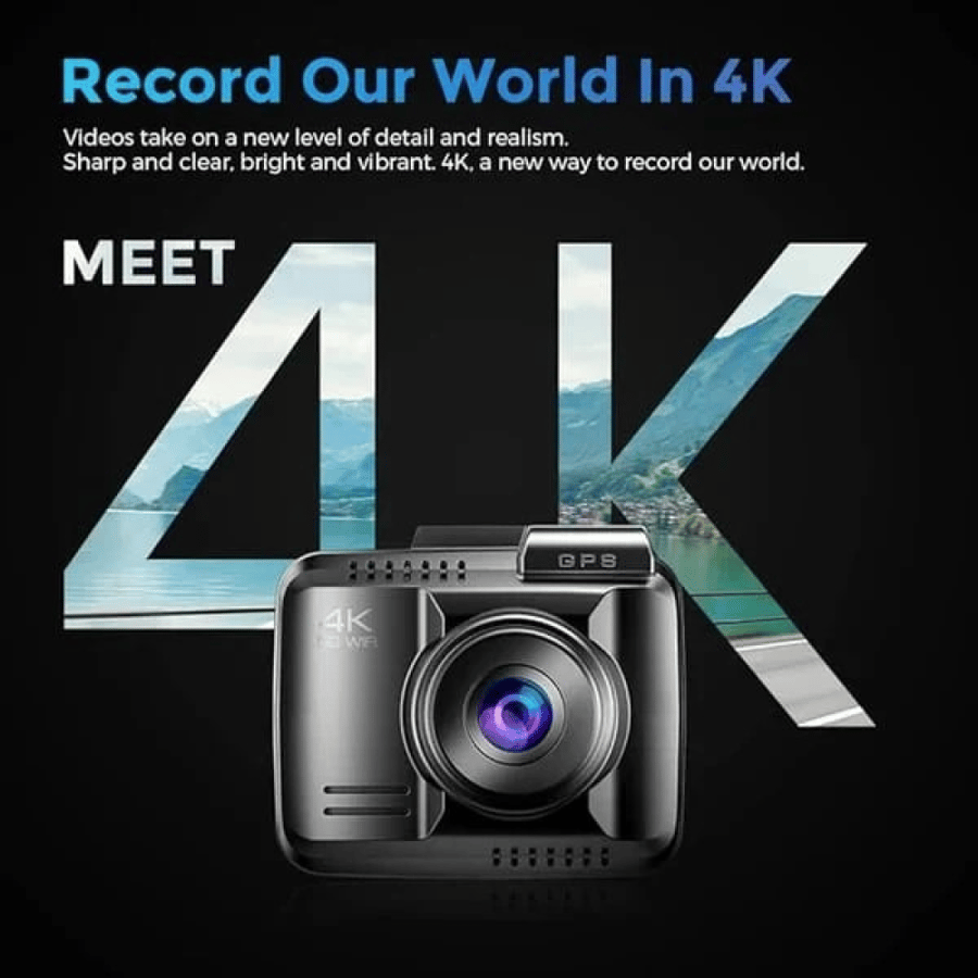 داش كام - AZDome GS63H Pro بدقة 4K، واي فاي، جي بي اس، 64 جيجابايت