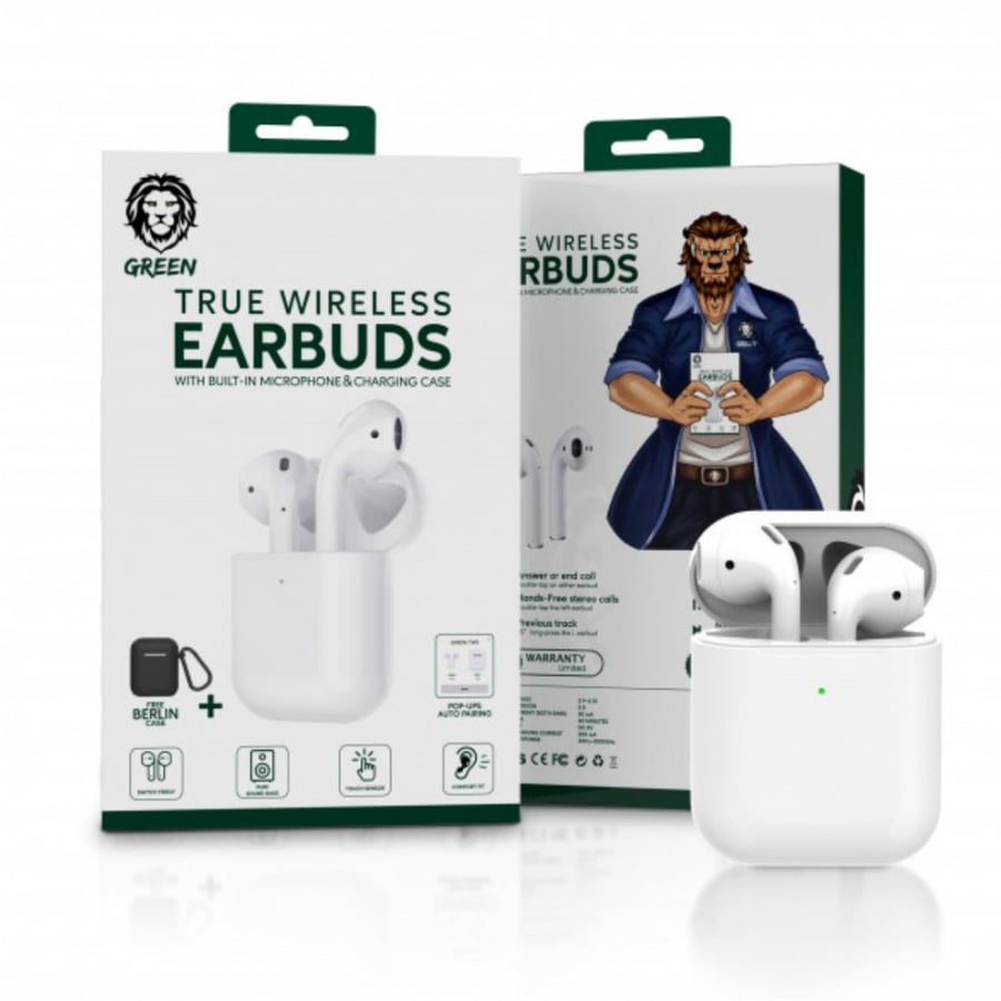 جرين ليون Earbuds 2‎‎ سماعة اذن داخلية لاسكلية‎، ‎ ابيض‎