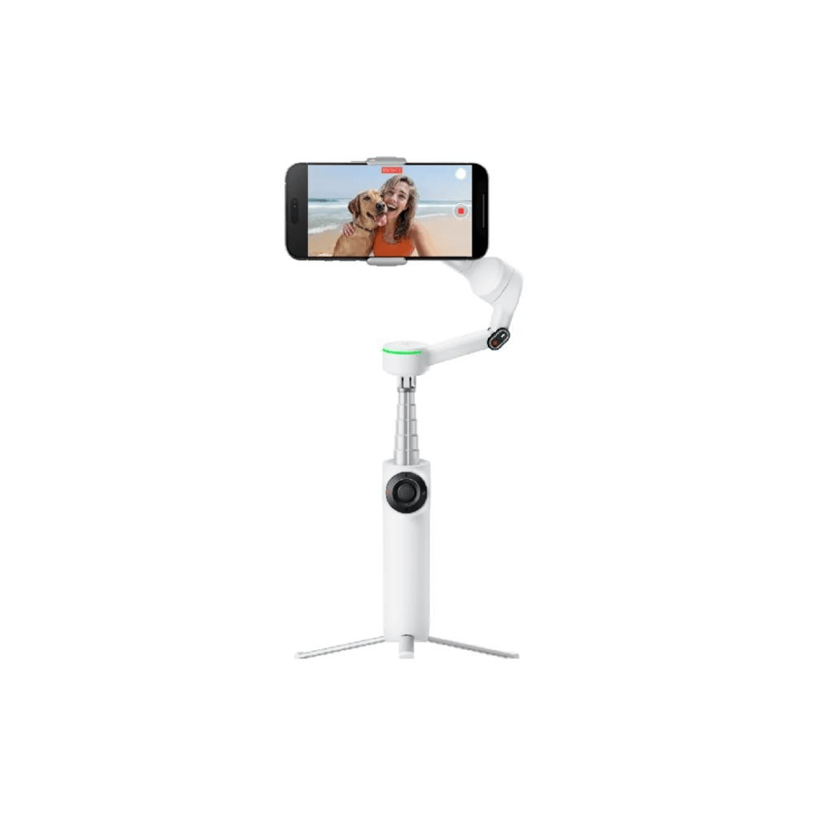 Insta360 - مثبت الجوال بتتبع ذكي وتثبيت ثلاثي المحاور Flow 2 Pro Creator Kit - أبيض