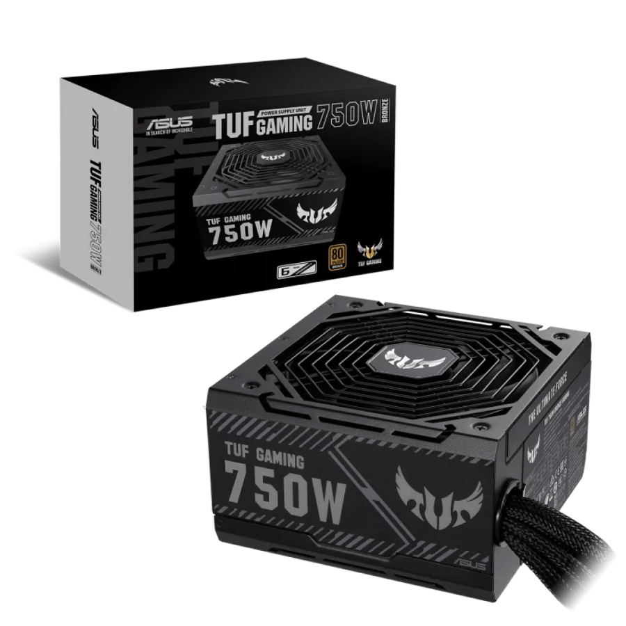 مزود طاقة أسوس TUF Gaming 750B بقدرة 750 واط، بكفاءة 80 Plus Bronze وتقنية 0dB - اسود