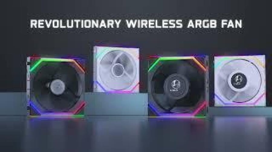 مراوح ليان لي UNI FAN SL LCD مع شاشة LCD 1.6 بوصة، شفرات عكسية, لاسلكية بحجم 120 ملم - أبيض