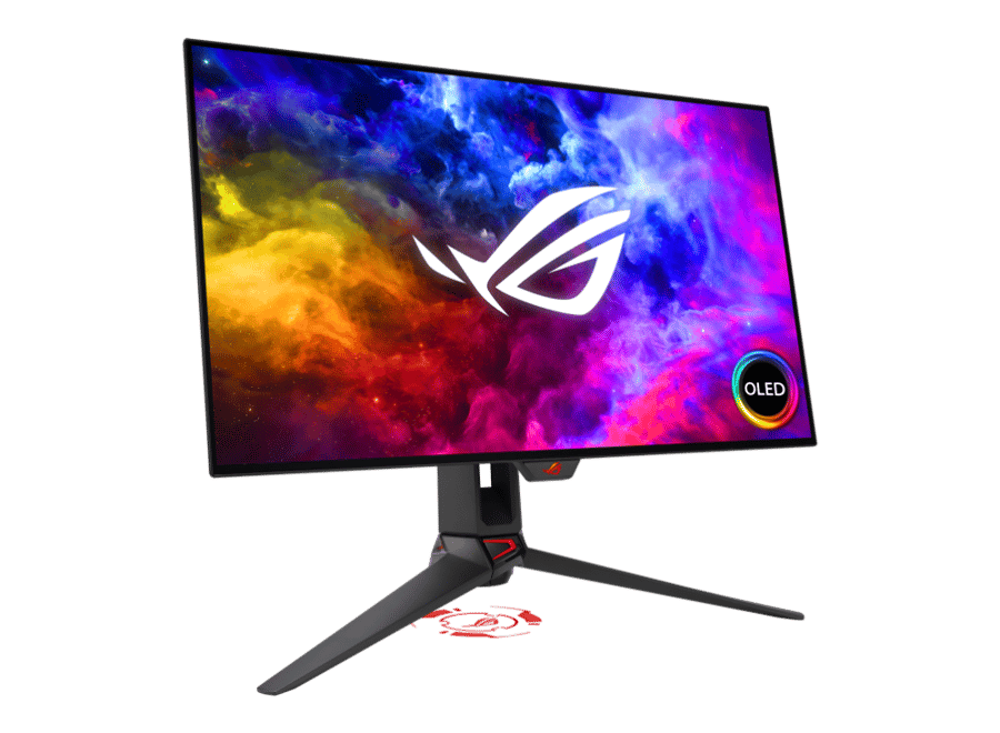 شاشة ألعاب أسوس روج سويفت OLED PG27AQDM مقاس 27 بوصة، دقة 2K، بتردد 240Hz وزمن استجابة 0.03 مللي ثانية، تدعم تقنية G-Sync - اسود