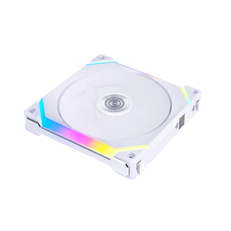مروحة ليان لي UNI Fan SL120 V2 مقاس ‎120‎ مم عبوة 3 مراوح مع وحدة التحكم، بإضاءة ARGB – أبيض