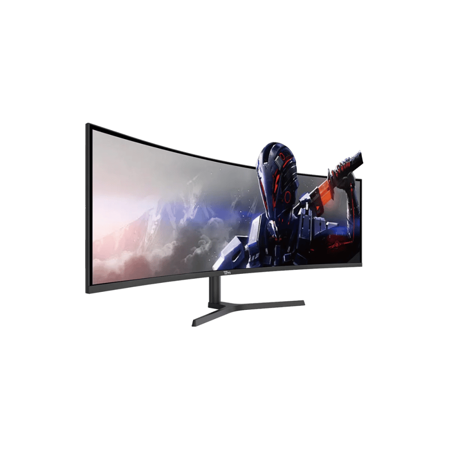 شاشة ألعاب تويستد مايندز منحنية 49 بوصة بدقة DQHD (5120×1440) لوحة VA، معدل تحديث 120Hz وزمن استجابة 1ms, سماعات مدمجة - اسود