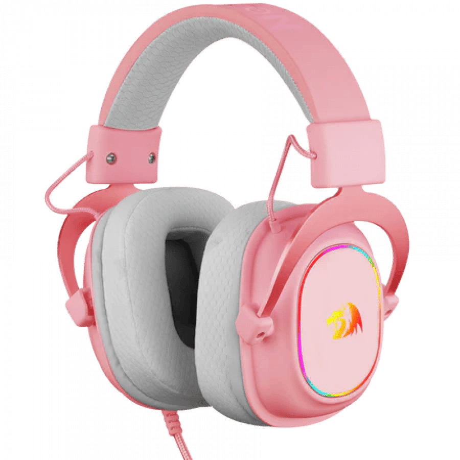 ريد دراجون H510P  سماعة رأس قيمنق Zeus-x USB RGB - وردي