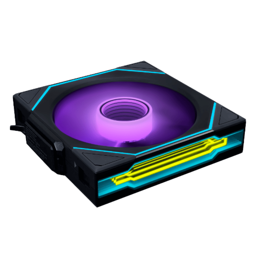 مروحة ليان لي UNI Fan SL-Infinity مقاس ‎120‎ مم لاسلكية، بشفرات عكسية، عبوة ثلاثيه، بإضاءة ARGB – أسود