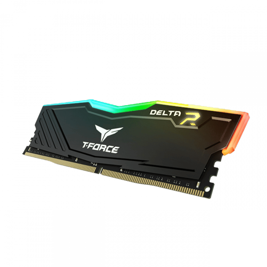 تيم قروب T-FORCE  16GB ( 2x8 ) DDR4 3600MHz DELTA RGB ذاكرة سطح المكتب - اسود