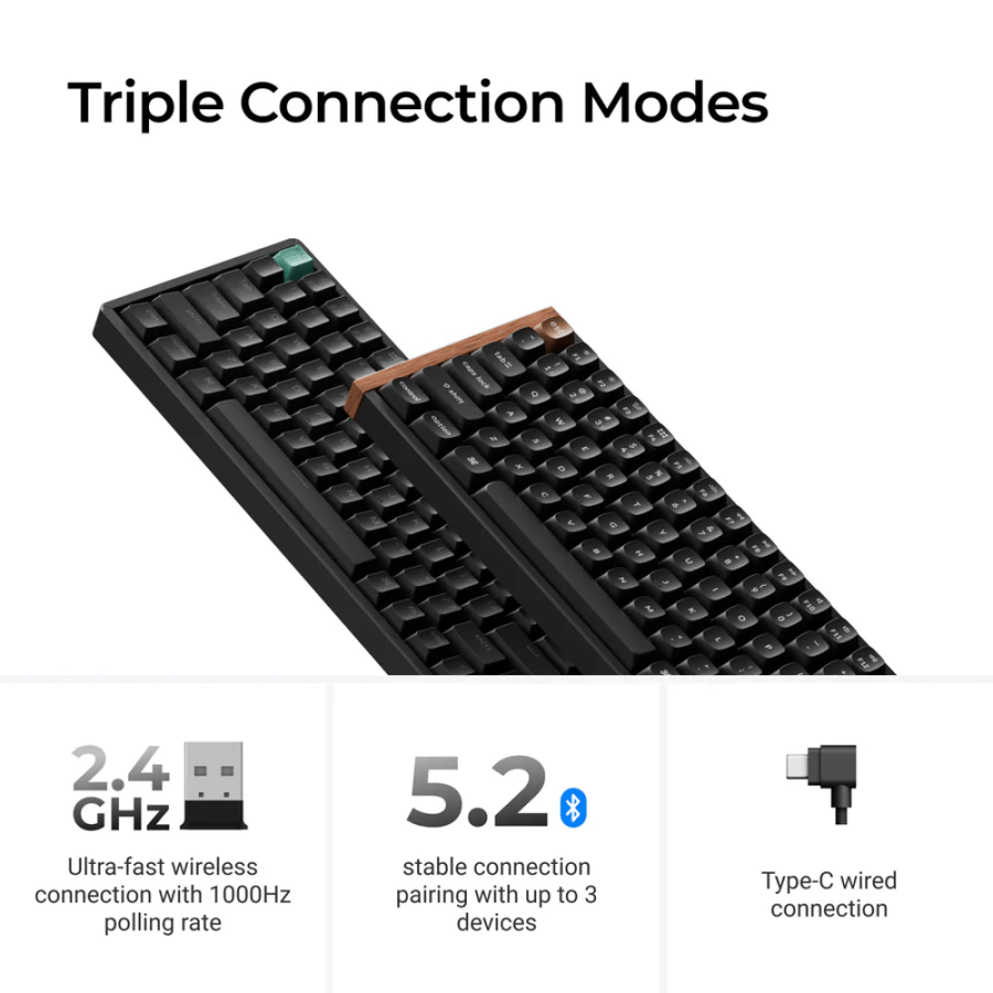 كيبورد ألعاب ميكانيكي Keychron K2 HE لاسلكي بإضاءة RGB مع مفاتيح مغناطيسية (Magnetic Switch)، بتخطيط عربي – ابيض (إصدار خاص)