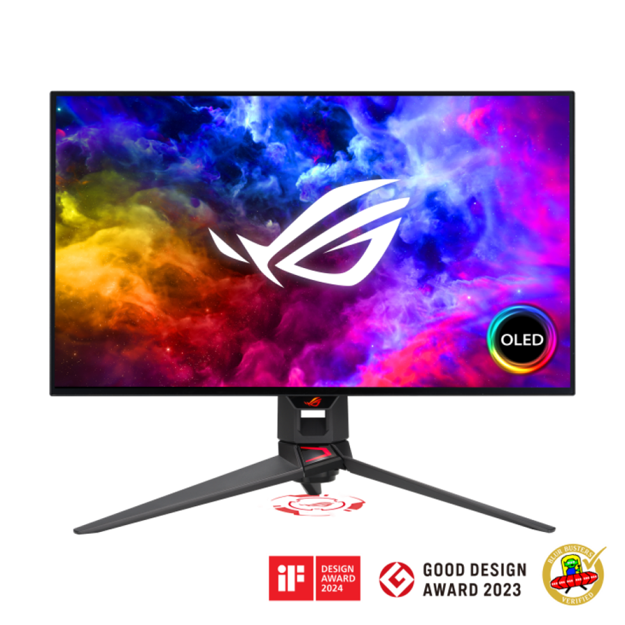 شاشة ألعاب أسوس روج سويفت OLED PG27AQDM مقاس 27 بوصة، دقة 2K، بتردد 240Hz وزمن استجابة 0.03 مللي ثانية، تدعم تقنية G-Sync - اسود