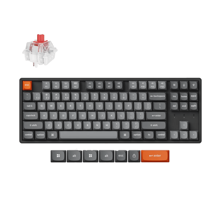 لوحة مفاتيح كيكرون K8 Max QMK لاسلكية TKL – أسود