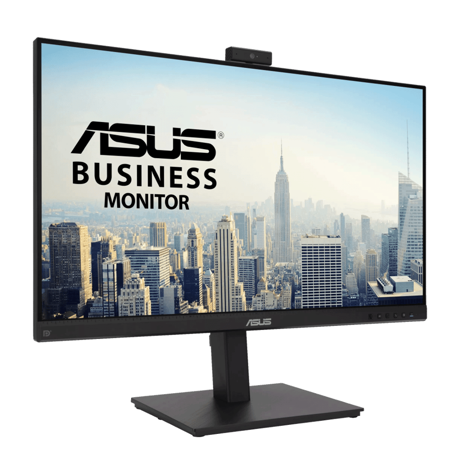 شاشة اسوس لمؤتمرات الفيديو BE279QSK مقاس 27 بوصة، بدقة Full HD وكاميرا ويب بدقة Full HD ومكبرات صوت استريو باللون الأسود