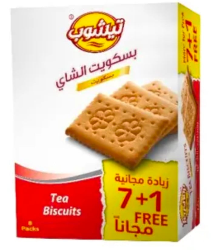 بسكوت شاي تيشوب 70جرام 8قطعة