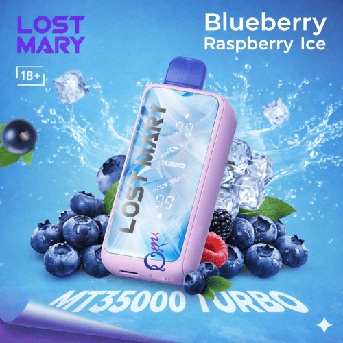 لوست ماري MT35000 تيربو 35000 سحبة – توت أزرق ورازبيري آيس – 50 ملغ نيكوتين | Lost Mary
