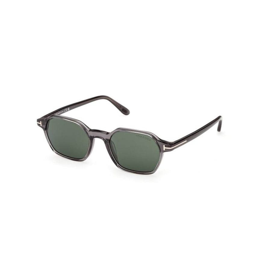 Tom Ford Joey-02 FT1301 20N transparent grey and green sunglasses.