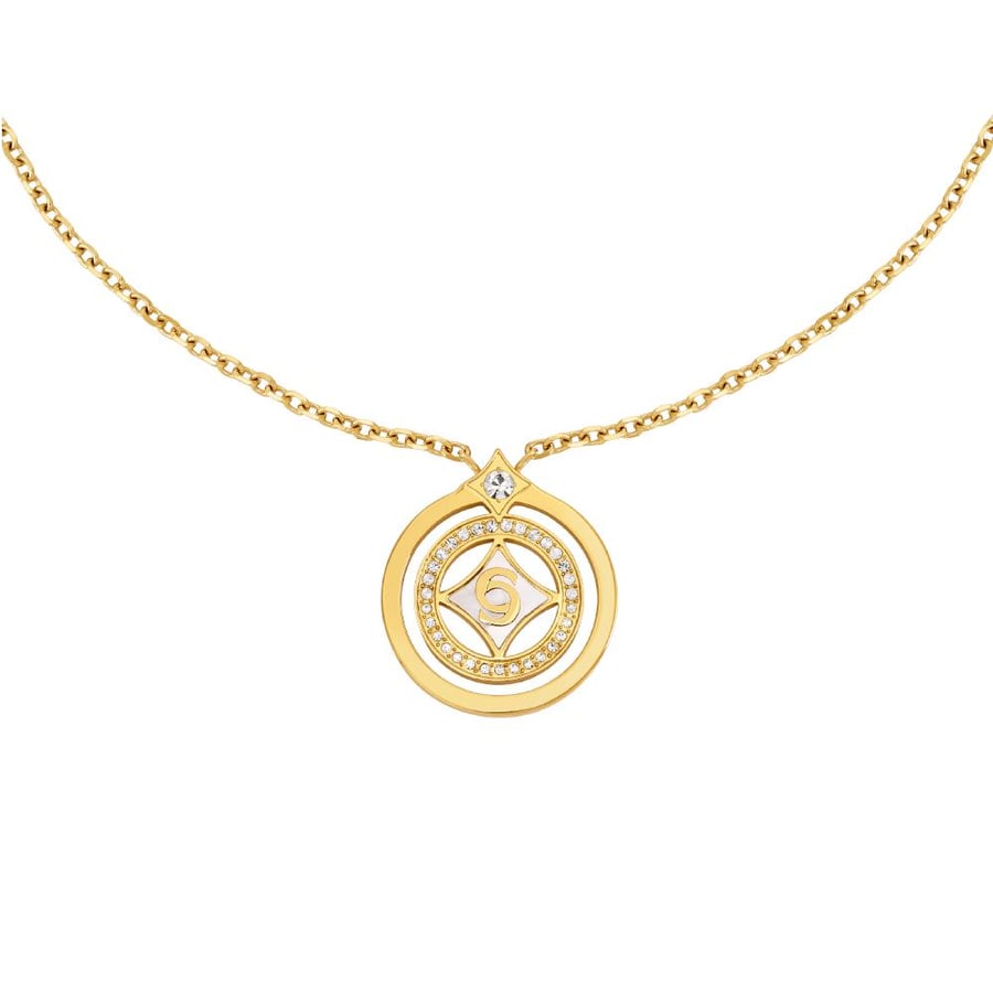 سلسال شيروتي 1881 بتعليقة دائرية ذهبية مرصعة - فرانشيسكا